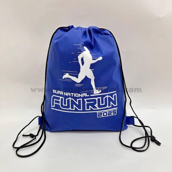 Stylish and lightweight drawstring bag made from durable non woven material – order in bulk now!
