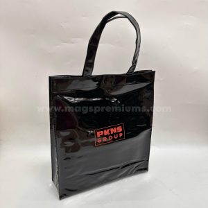 Elegant PVC tote bag with full-color logo printing, perfect for promotional campaigns