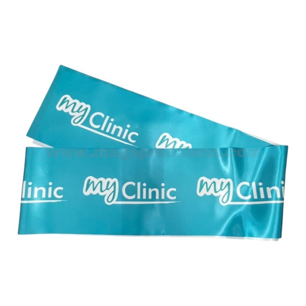 Custom satin ribbon printing with company logo for product packaging and gift wrapping