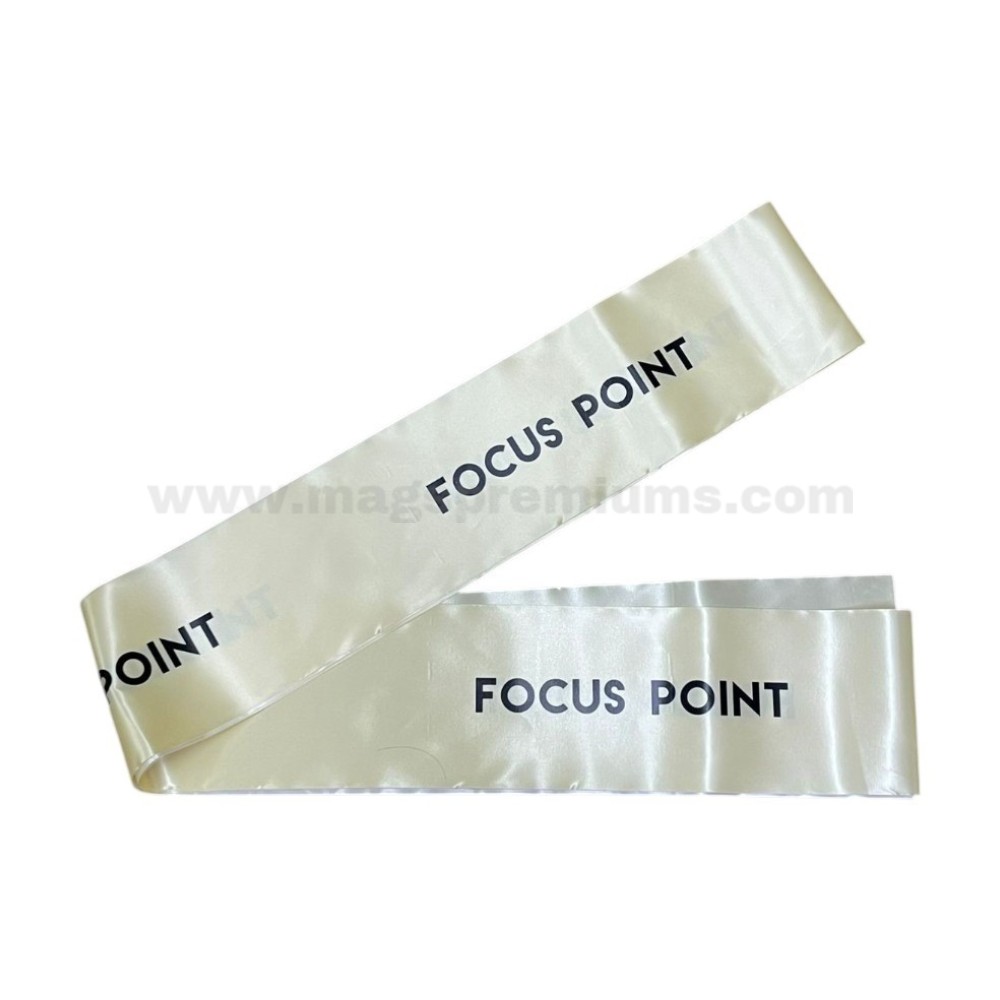 Custom satin sash printing with logo and event branding for ceremonies and campaigns