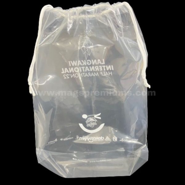 plastic drawstring pouch