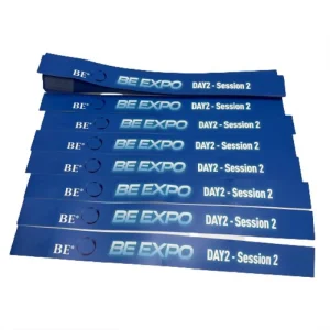 blue concert wristbands printed for expo day two session