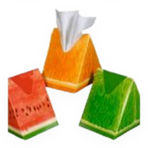 Colourful triangular custom tissue box holders