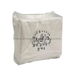 White printed napkin packs with custom artwork