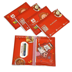 Red custom printed pocket tissue packets