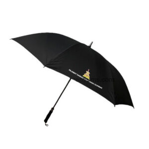 Black custom printed umbrella with gold logo